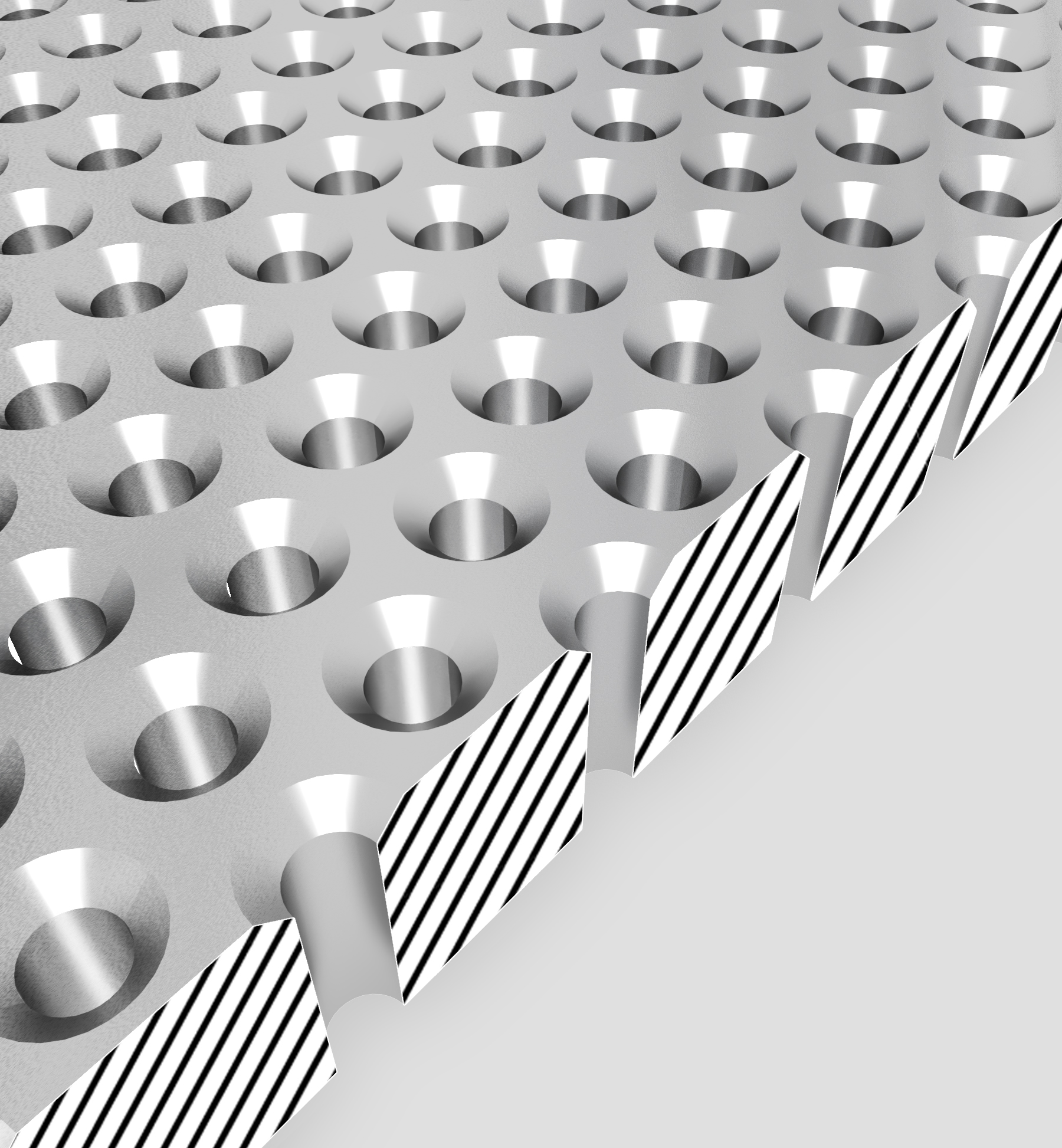 Furo Escareado - vista isométrica